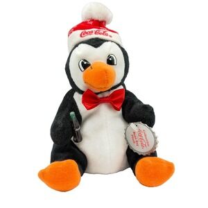 Coca-Cola Penguin Bean Bag Plush Christmas Collectible, 1997 90's Vintage